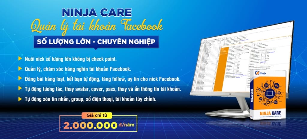 Hướng dẫn hack lượt theo dõi trên facebook bằng phần mềm Ninja Care