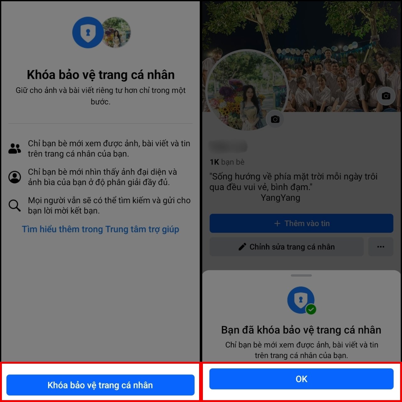 Cách khóa bảo vệ trang cá nhân facebook mới nhất bằng điện thoại