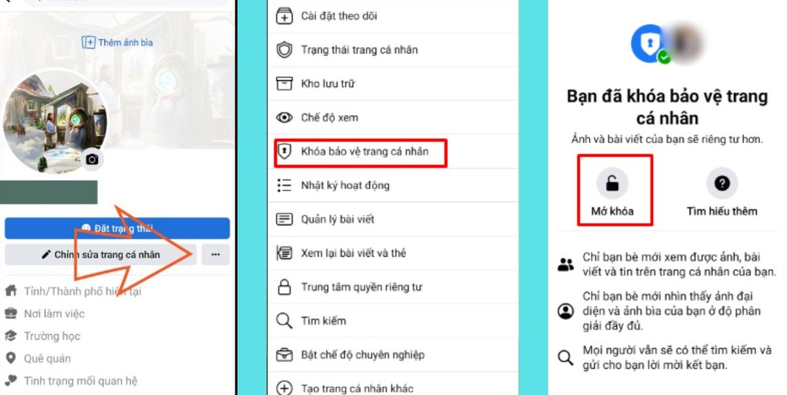 Cách mở khóa bảo vệ trang cá nhân Facebook