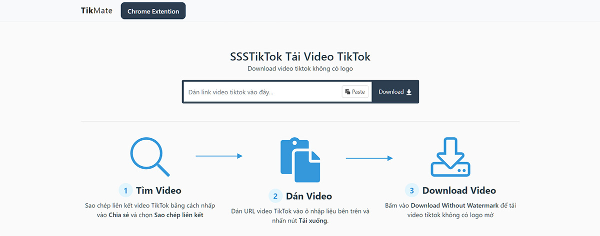 Tải video tiktok về máy tính bằng Tikmate